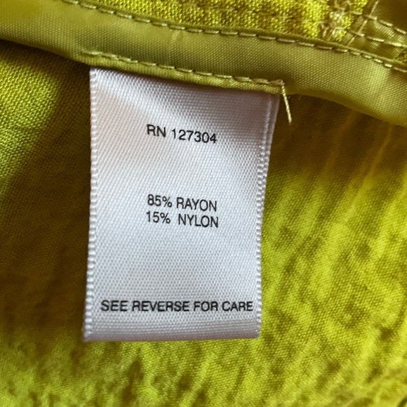 John Mark Chartreuse XS Mandarin Tunic with Black Shark Tooth Buttons Back Slit - Picture 3 of 16